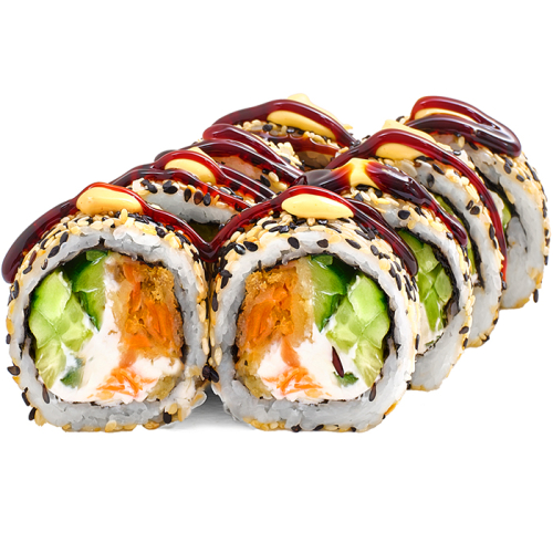 Рол з лососем темпура